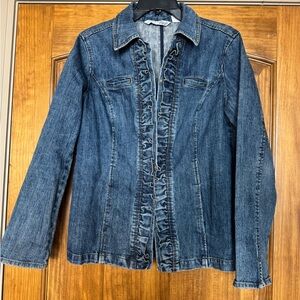 RXB Dark Blue Ruffled Denim Jacket